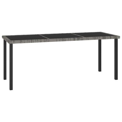 Garden Dining Table Poly Rattan Grey 180 x 70 x 73 cm