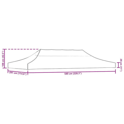 vidaXL Party Tent Roof 6x3 m Terracotta 270 g/m² 6