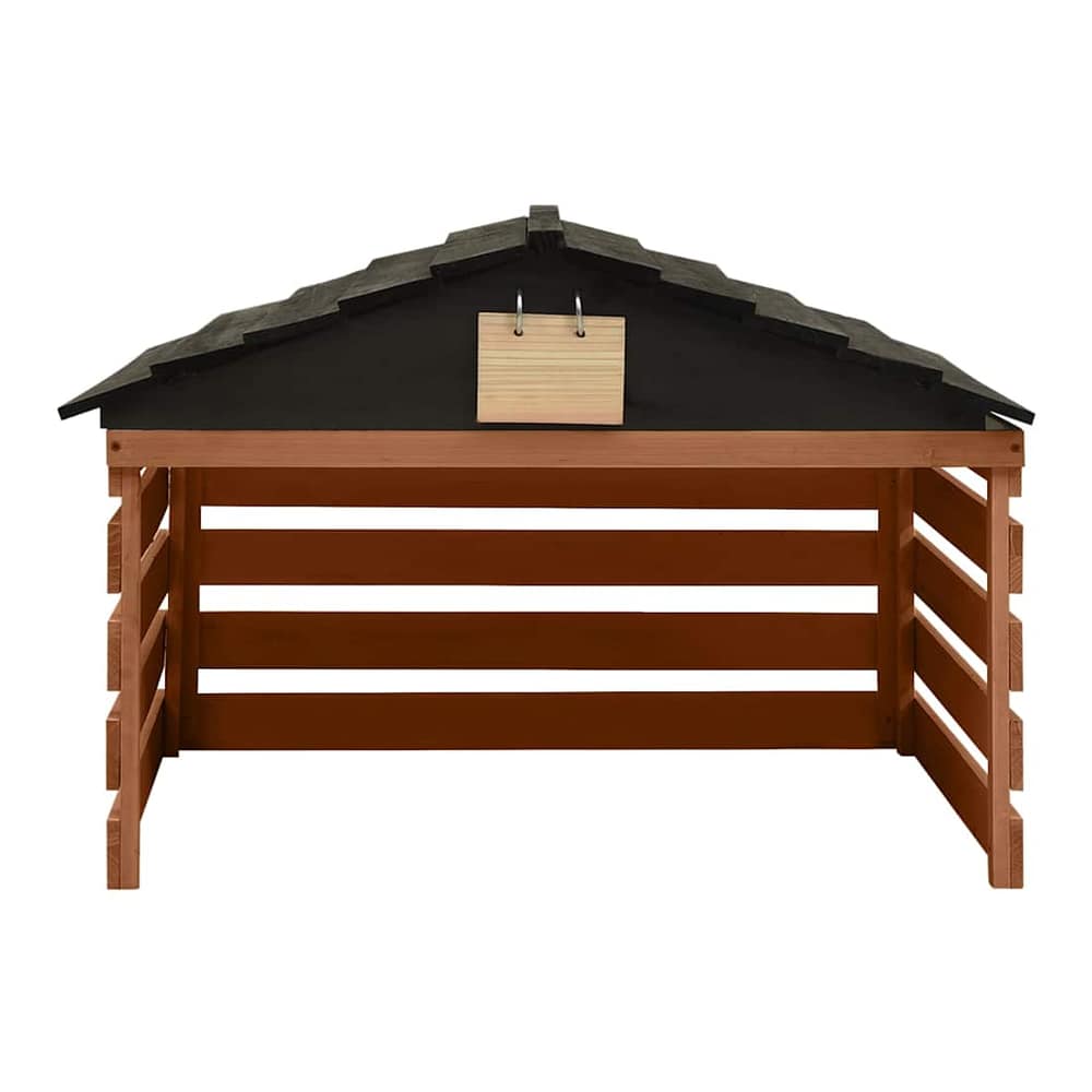 Robotic Lawn Mower Garage 78x74x54 cm Firwood Black and brown