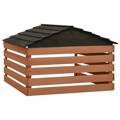 315301 vidaXL Robotic Lawn Mower Garage Black and Brown 78x74x54 cm Firwood 3