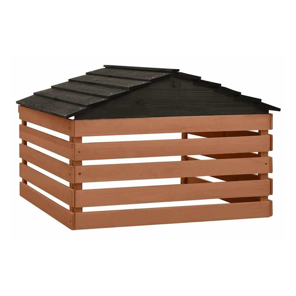 Robotic Lawn Mower Garage 78x74x54 cm Firwood Black and brown