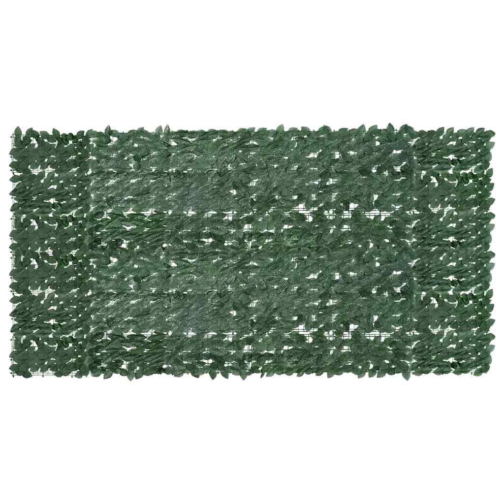 315491 vidaXL Balcony Screen with Dark Green Leaves 300x150 cm 1