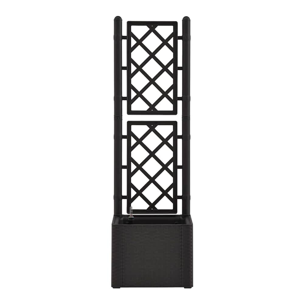 Garden Raised Bed with Trellis and Self Watering System Anthracite 43 x 43 x 142 cm