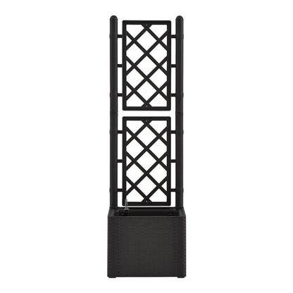 Garden Raised Bed with Trellis and Self Watering System Anthracite 43 x 43 x 142 cm