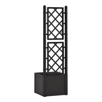 Garden Raised Bed with Trellis and Self Watering System Anthracite 43 x 43 x 142 cm