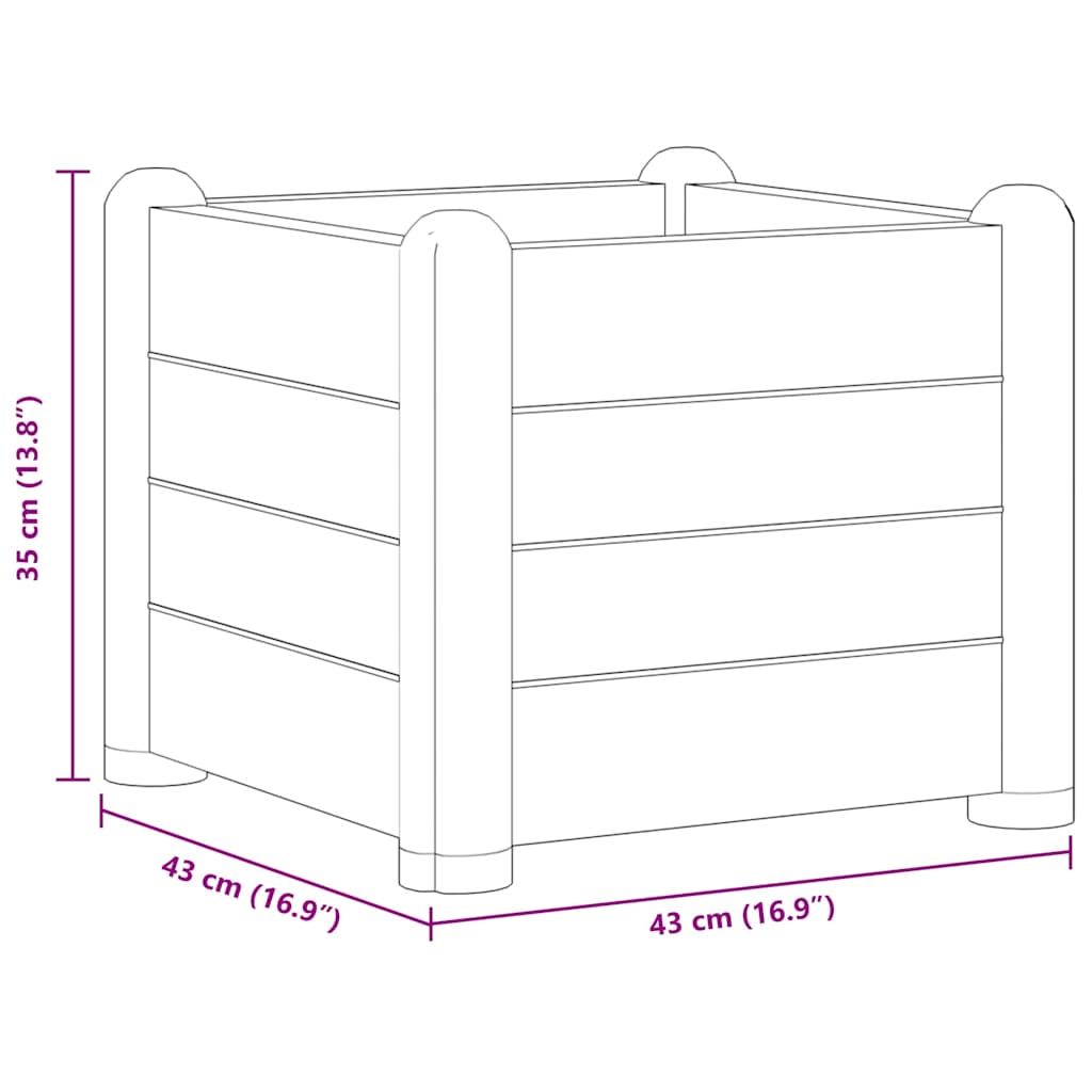 vidaXL Raised Bed | White | Polypropylene (PP) | 43x43x35 cm | Planters 5