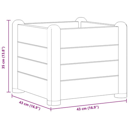 vidaXL Raised Bed | White | Polypropylene (PP) | 43x43x35 cm | Planters 5
