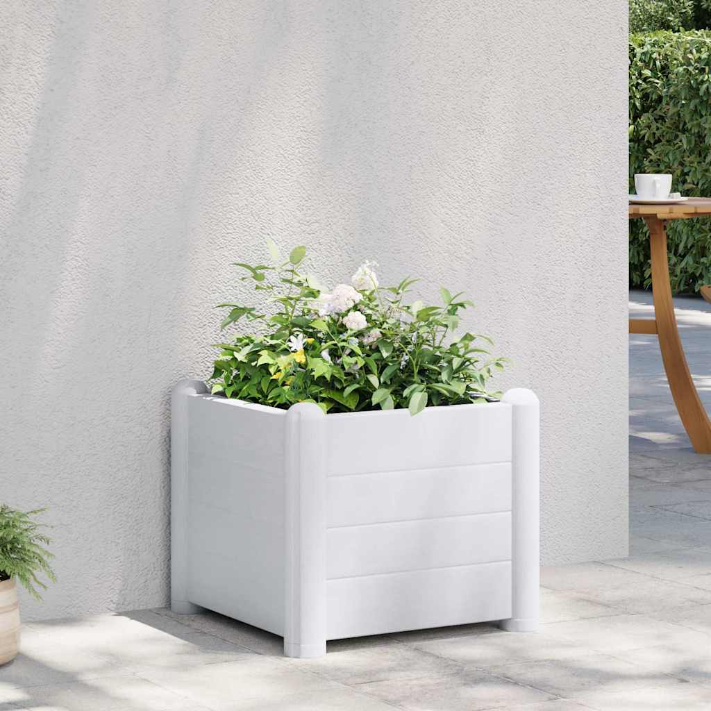 vidaXL Raised Bed | White | Polypropylene (PP) | 43x43x35 cm | Planters 1