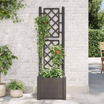 vidaXL Garden Planter | Anthracite | Polypropylene | Medium | Decorative Inlays 3
