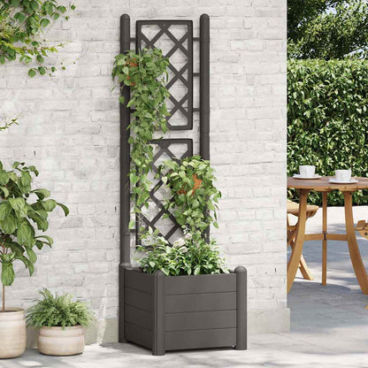 vidaXL Garden Planter | Anthracite | Polypropylene | Medium | Decorative Inlays 1