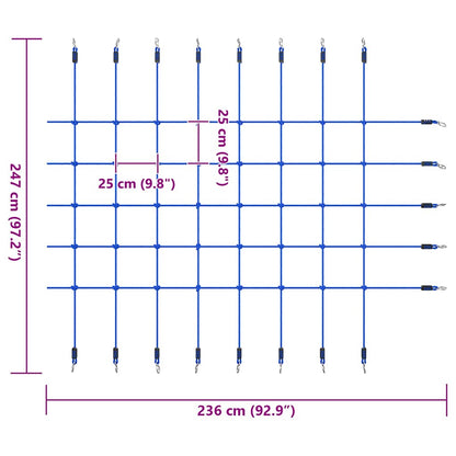 vidaXL Climbing Net 200x150 cm Blue 5