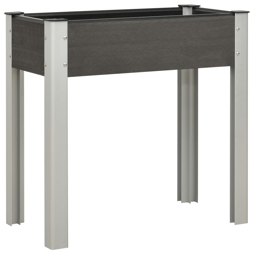 vidaXL Raised Bed | Grey | Wood-plastic composite, steel, aluminium | Medium 1