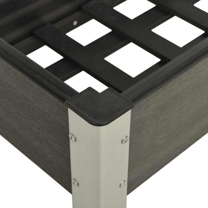 vidaXL Raised Bed | Grey | Wood-plastic composite, steel, aluminium | Medium 4