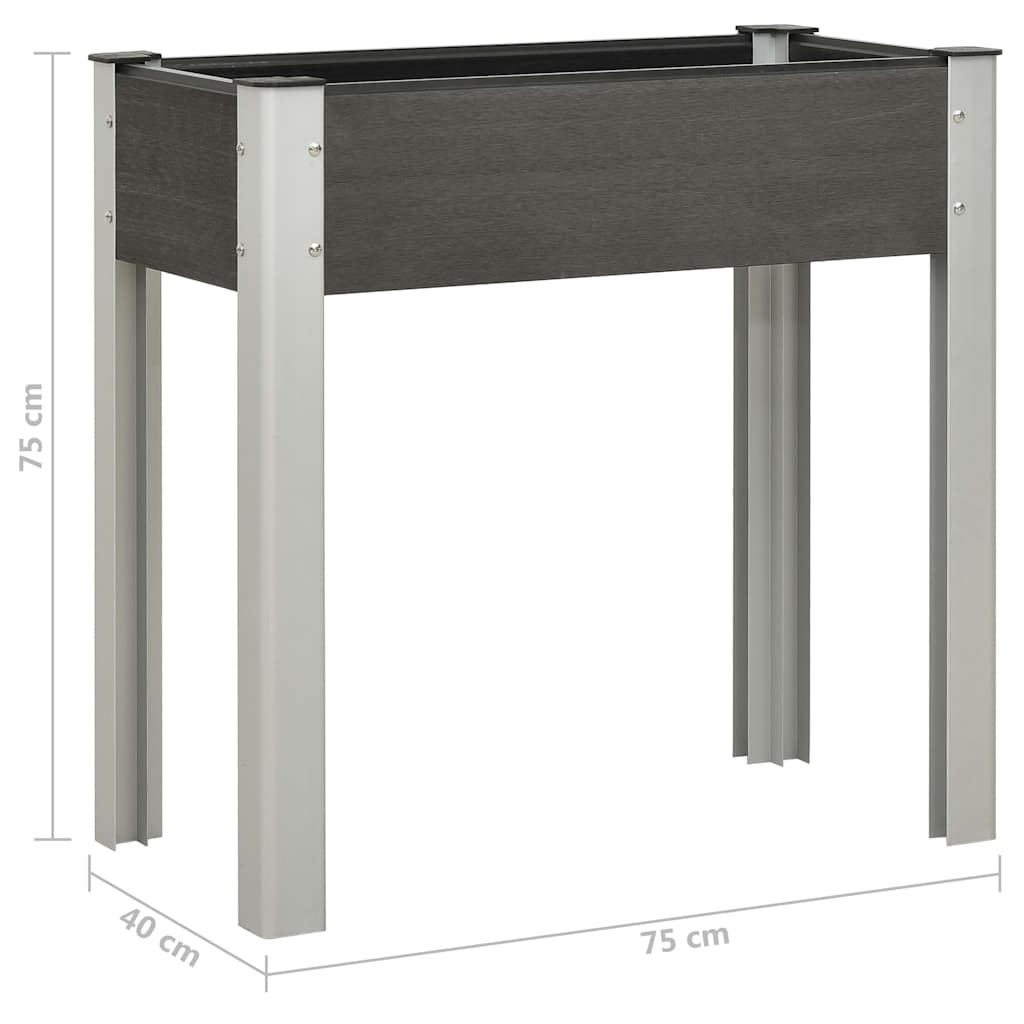 vidaXL Raised Bed | Grey | Wood-plastic composite, steel, aluminium | Medium 6