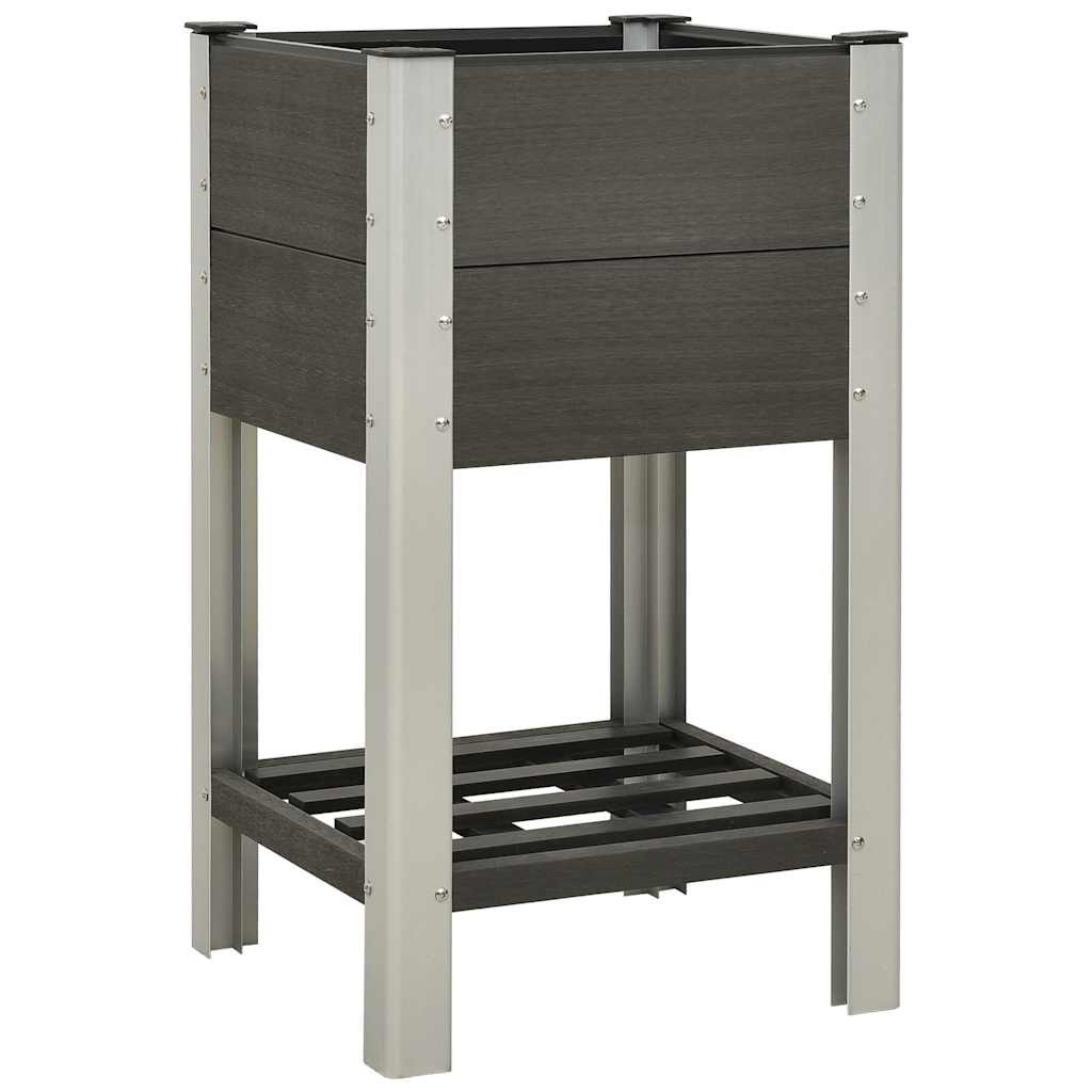 vidaXL Raised Bed | Grey | Wood-plastic composite, Steel, Aluminium 1