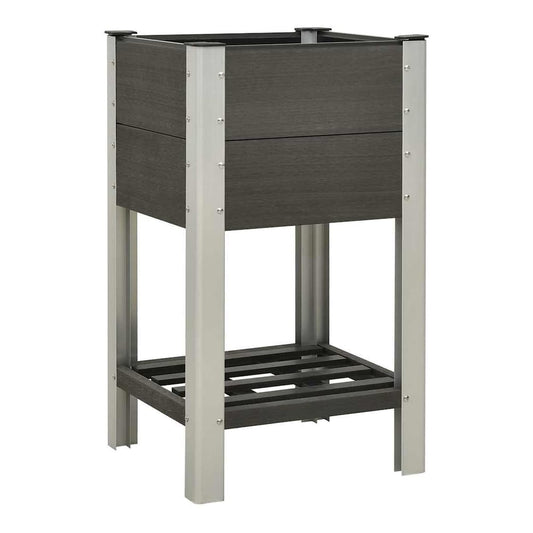 Garden Raised Bed with Shelf Grey WPC 50 cm 90 cm
