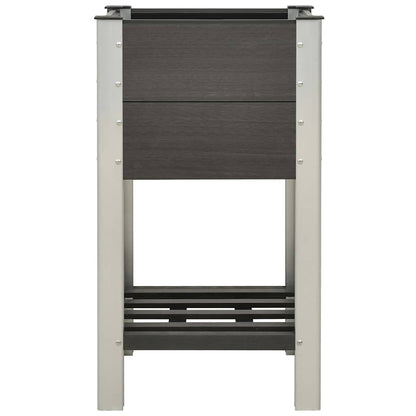 vidaXL Raised Bed | Grey | Wood-plastic composite, Steel, Aluminium 2