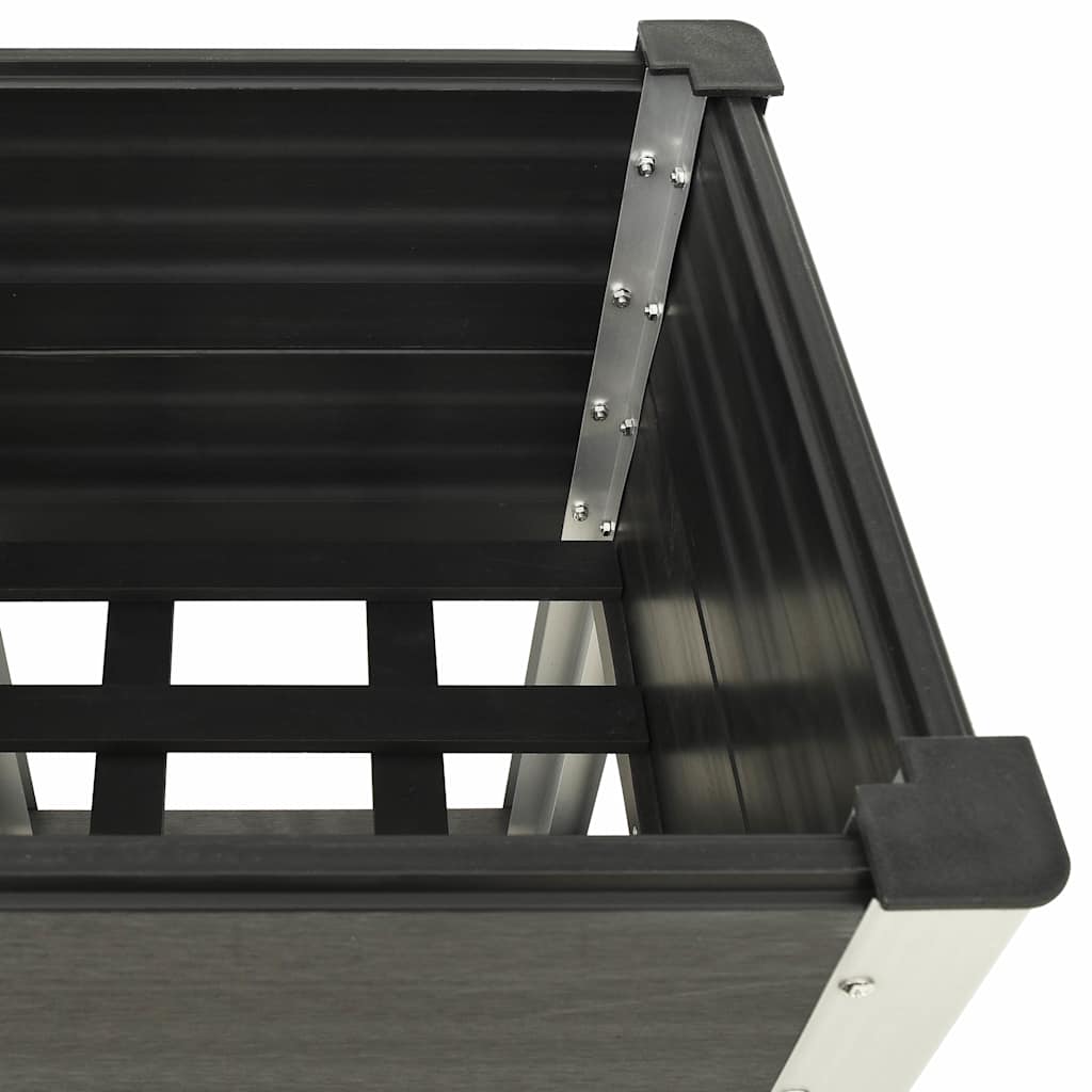 vidaXL Raised Bed | Grey | Wood-plastic composite, Steel, Aluminium 3