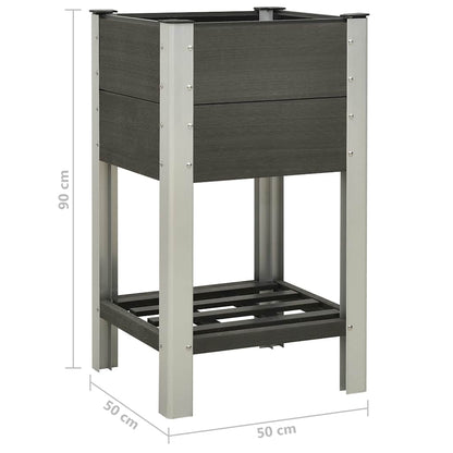 vidaXL Raised Bed | Grey | Wood-plastic composite, Steel, Aluminium 5