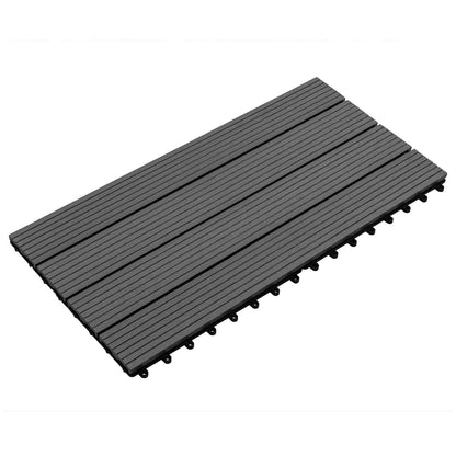 vidaXL Decking Tile 6 pcs Black 60 x 30 cm WPC 1