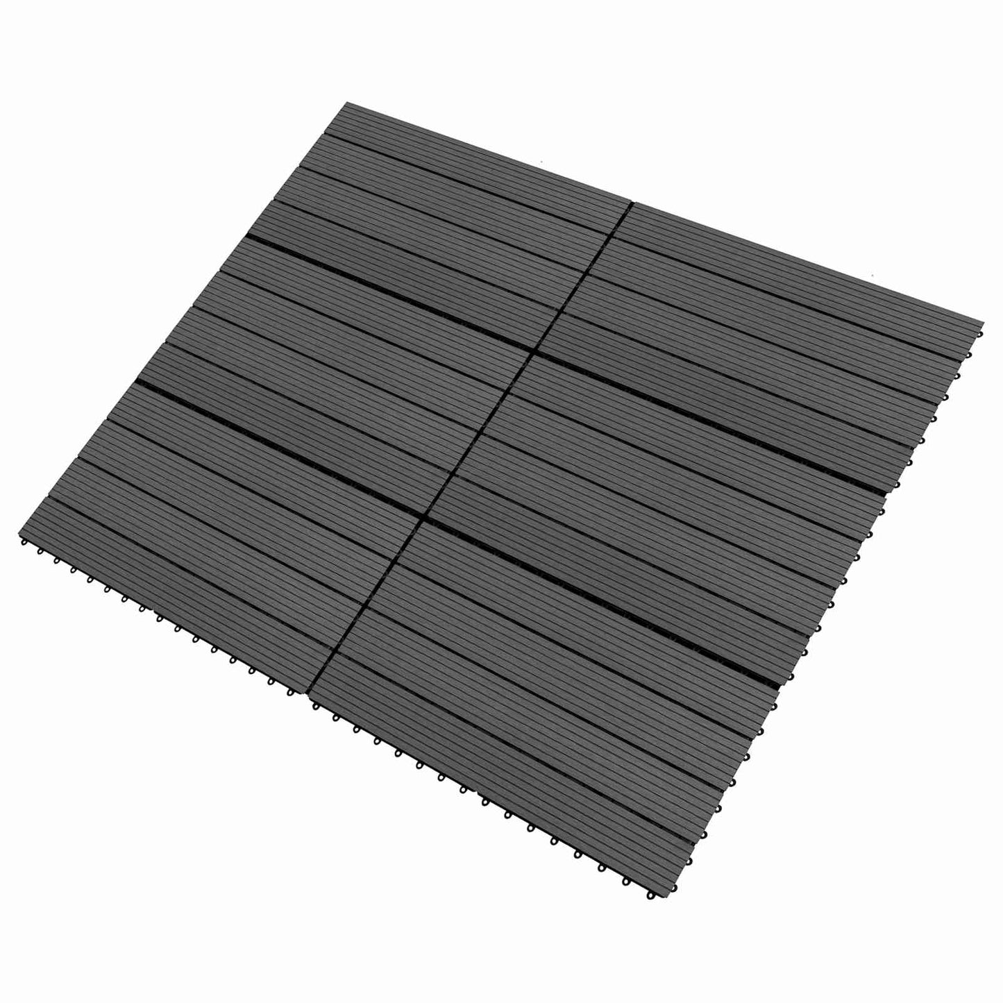 vidaXL Decking Tile 6 pcs Black 60 x 30 cm WPC 2