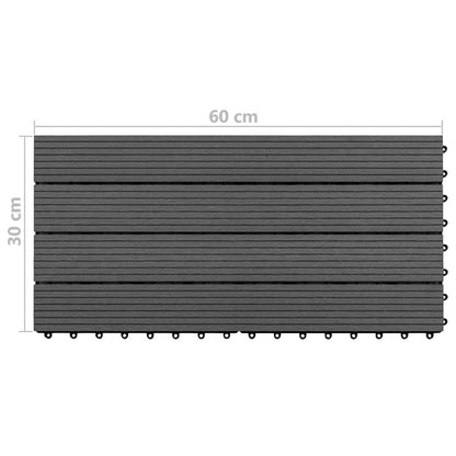 vidaXL Decking Tile 6 pcs Black 60 x 30 cm WPC 6
