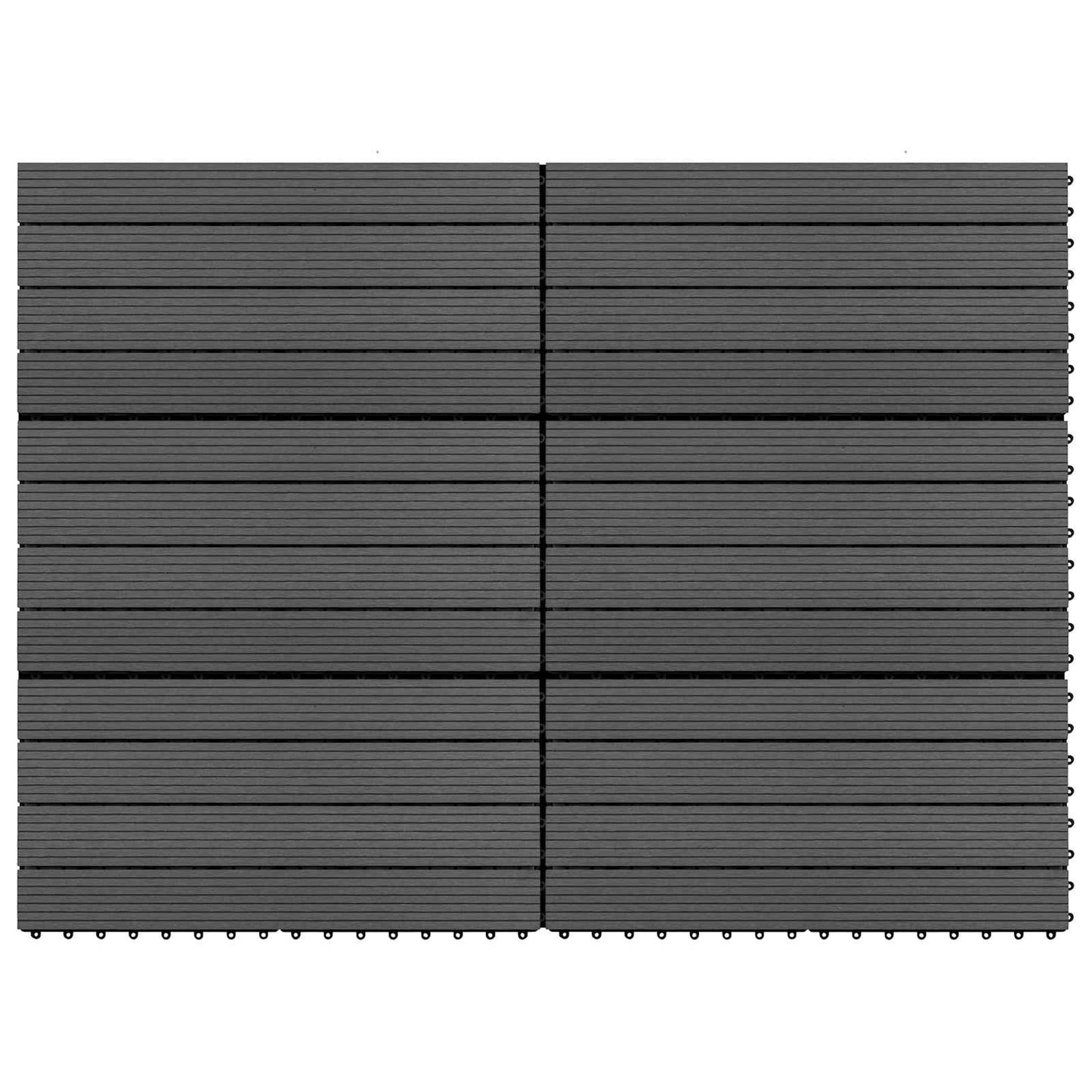 vidaXL Decking Tile 6 pcs Black 60 x 30 cm WPC 4