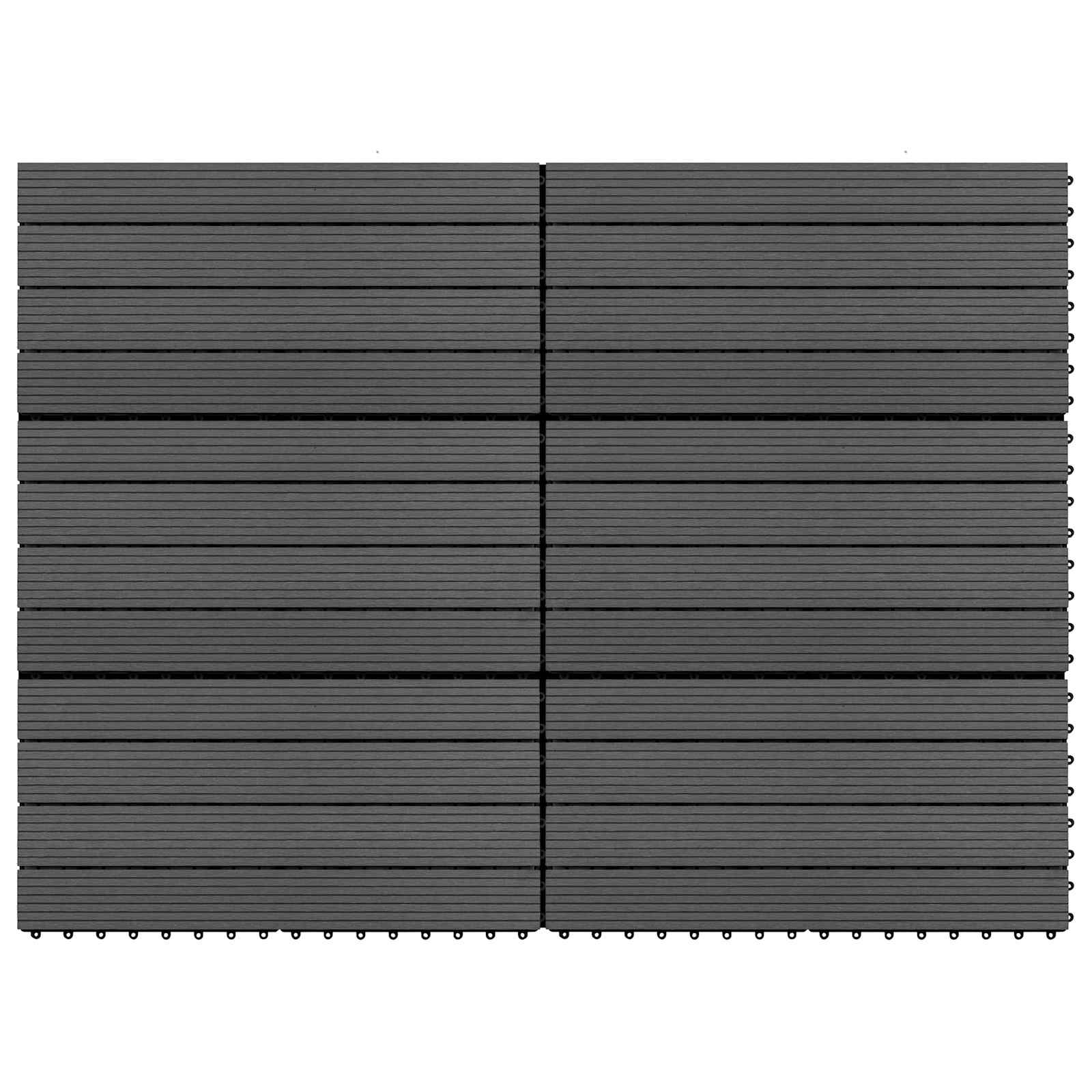 vidaXL Decking Tile 6 pcs Black 60 x 30 cm WPC 4