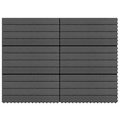 vidaXL Decking Tile 6 pcs Black 60 x 30 cm WPC 4