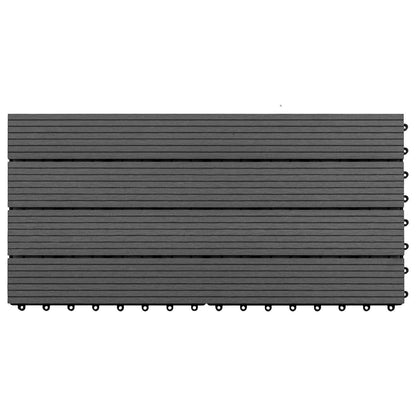 vidaXL Decking Tile 6 pcs Black 60 x 30 cm WPC 5