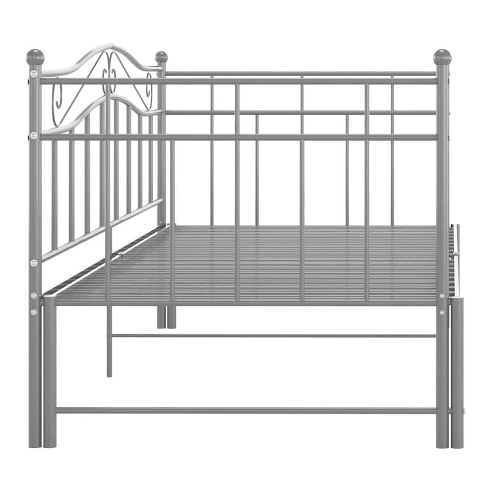 Pull-out Sofa Bed Frame without Mattress Metal 90x200 cm Grey