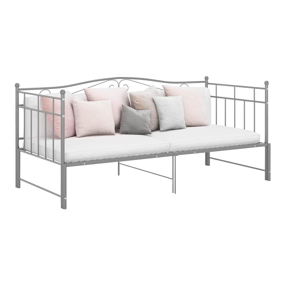 Pull-out Sofa Bed Frame without Mattress Metal 90x200 cm Grey