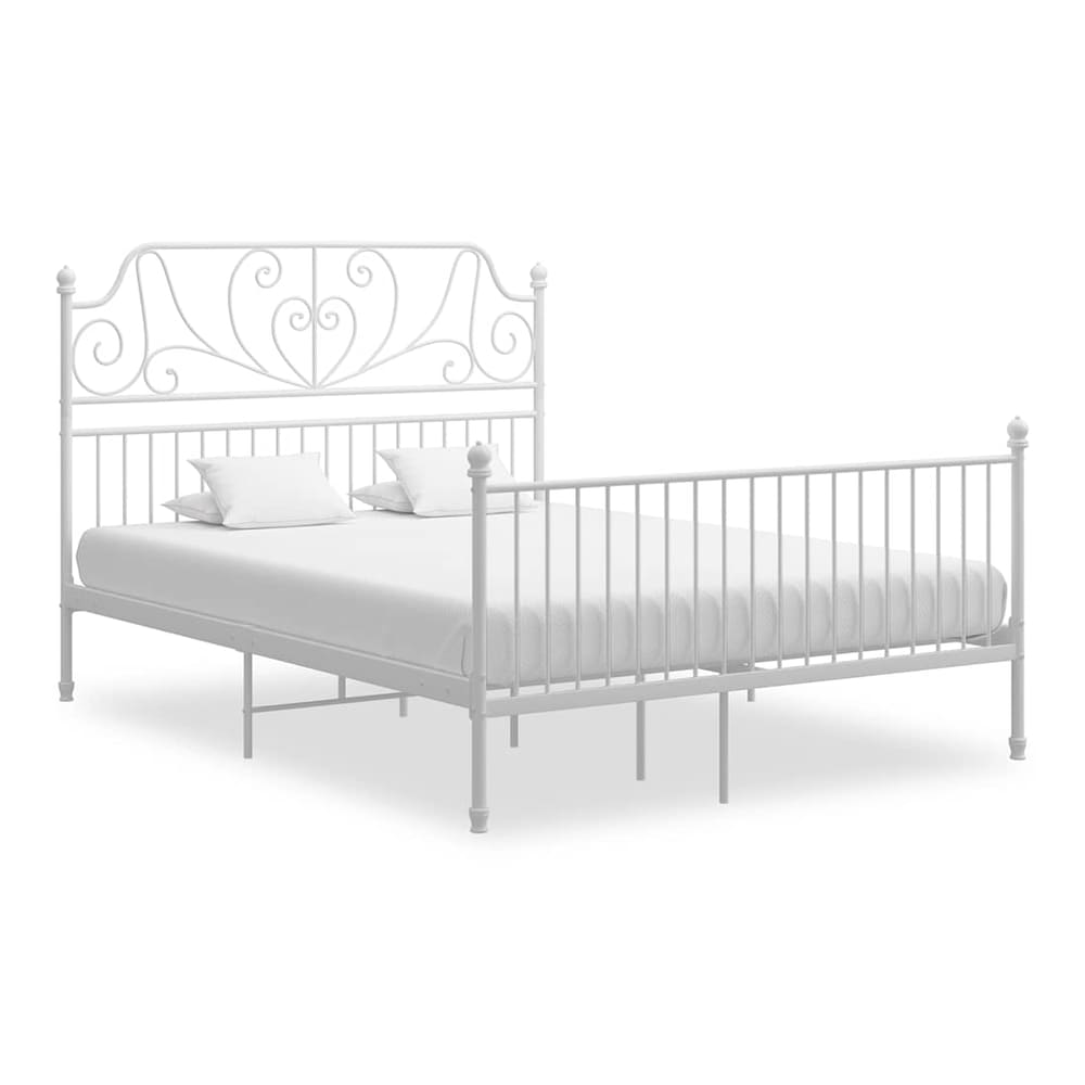 Bed Frame without Mattress Metal White 140 x 200 cm
