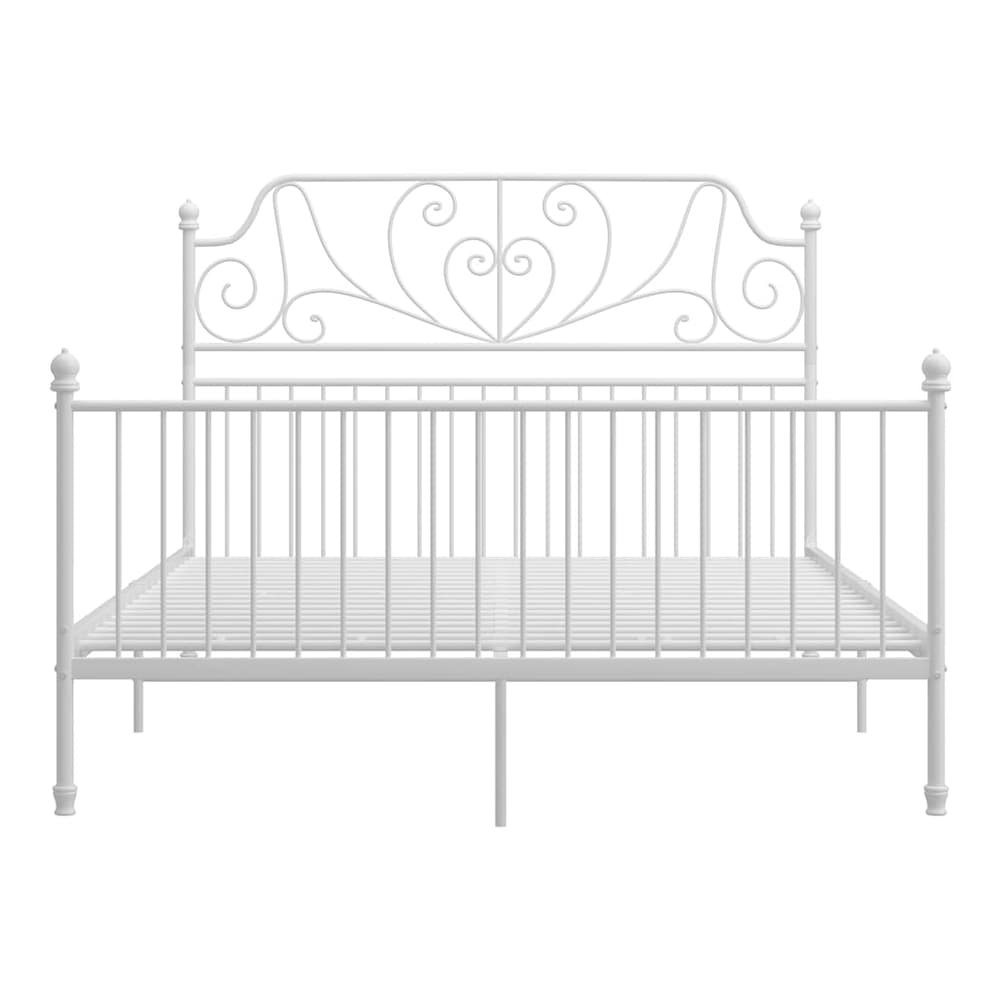 Bed Frame without Mattress Metal White 140 x 200 cm