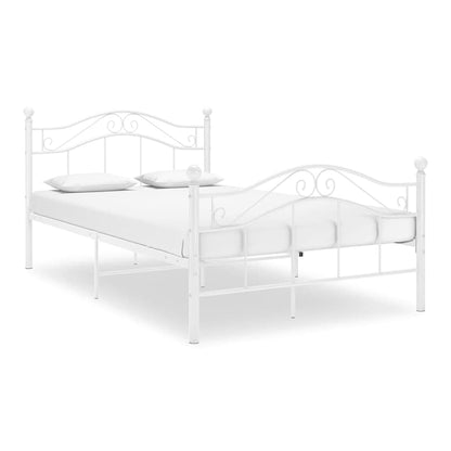 Bed Frame without Mattress Metal White 120 x 200 cm