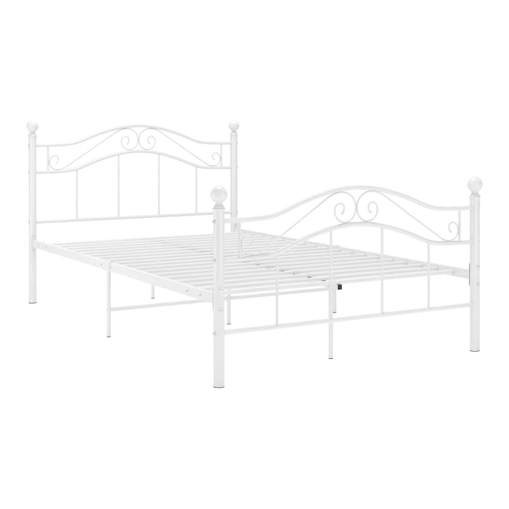 Bed Frame without Mattress Metal White 120 x 200 cm
