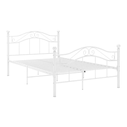 Bed Frame without Mattress Metal White 120 x 200 cm