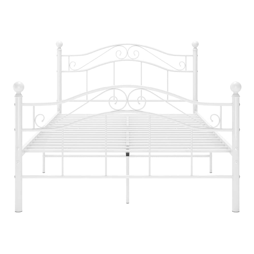 Bed Frame without Mattress Metal White 120 x 200 cm