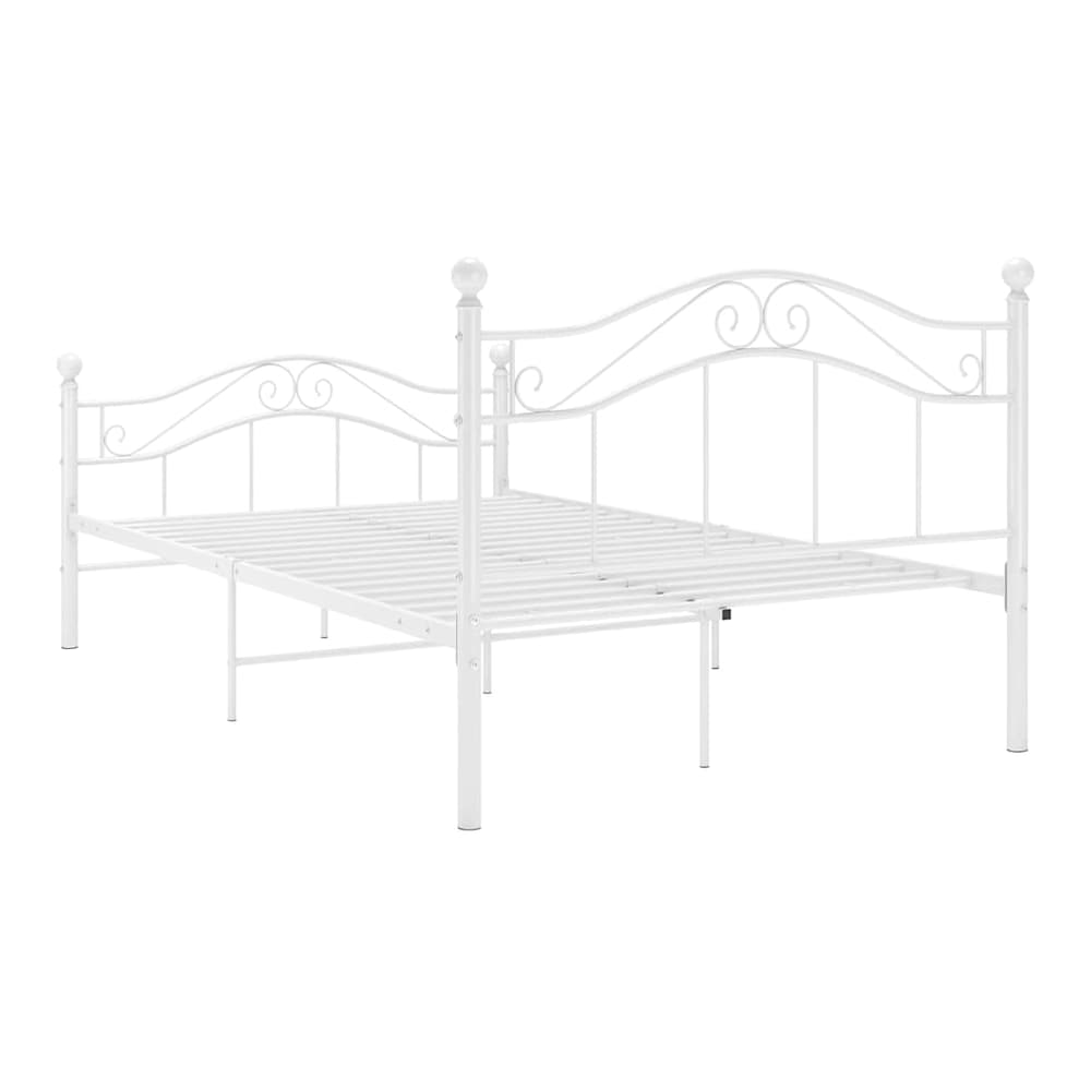 Bed Frame without Mattress Metal White 120 x 200 cm