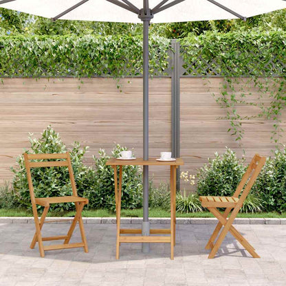 vidaXL Garden Table | Natural wood | Solid acacia wood | Small | Foldable 3