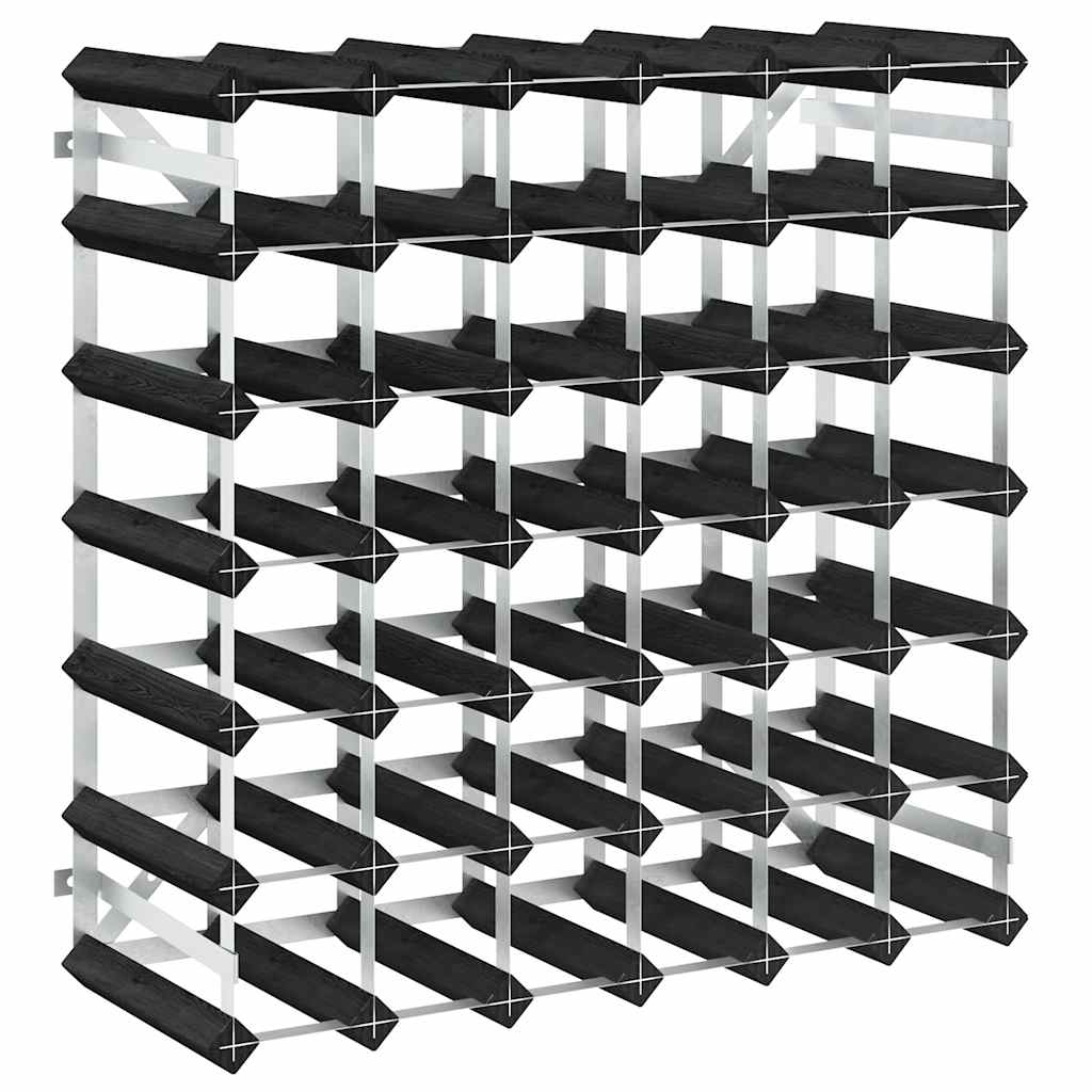 vidaXL Wine Rack for 42 Bottles Black Solid Pine Wood 2