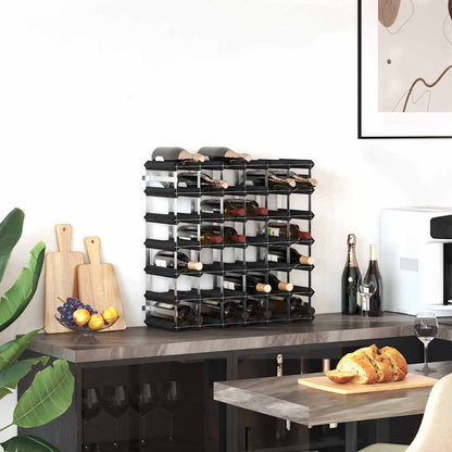 vidaXL Wine Rack for 42 Bottles Black Solid Pine Wood 3