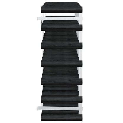 vidaXL Wine Rack for 42 Bottles Black Solid Pine Wood 6
