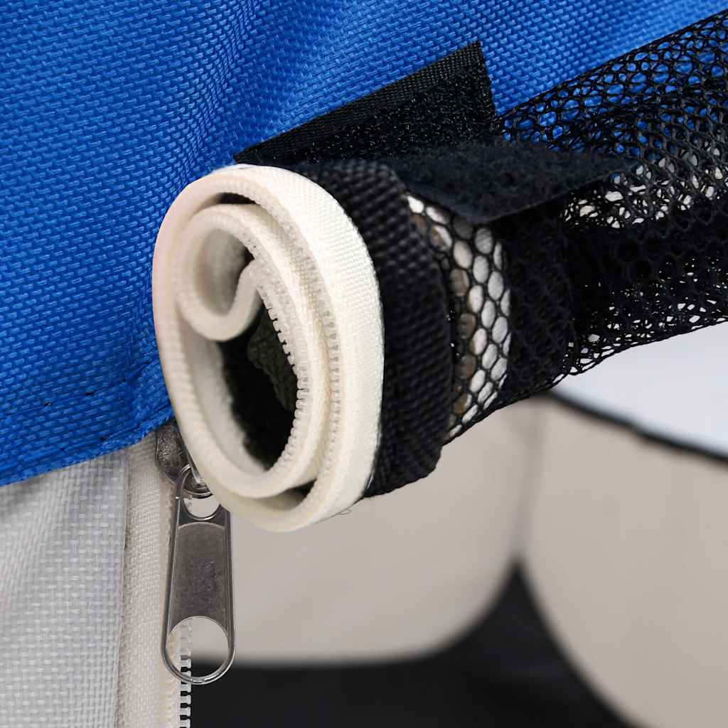 vidaXL Dog Playpen | Blue and cream | Polyester, Steel | 145x145x61 cm 5