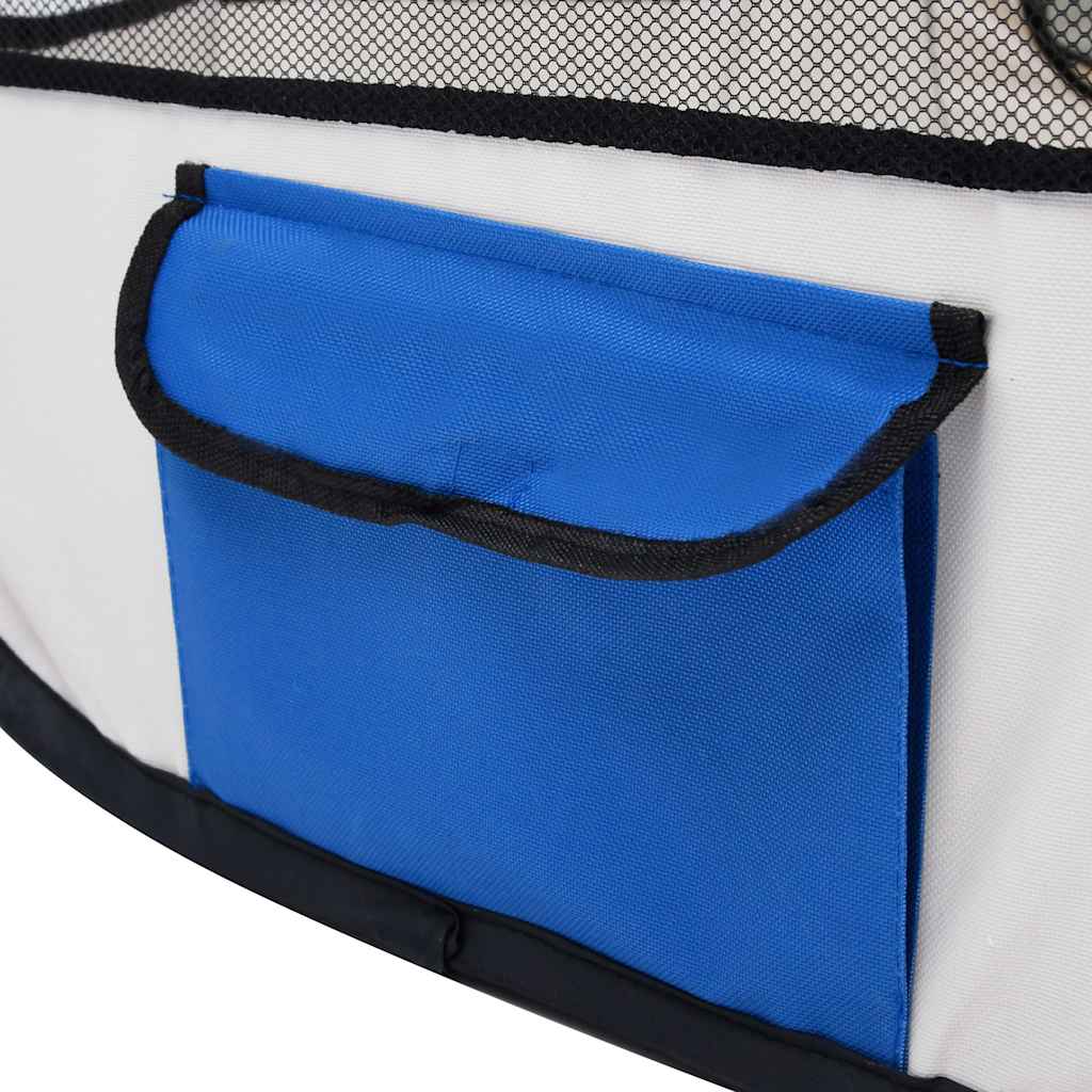 vidaXL Dog Playpen | Blue and cream | Polyester, Steel | 145x145x61 cm 6