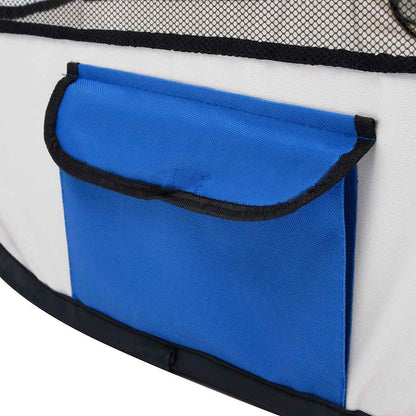 vidaXL Dog Playpen | Blue and cream | Polyester, Steel | 145x145x61 cm 6