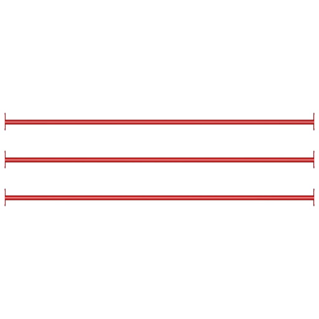 vidaXL Turning Bars 3 pcs 125 cm Steel Red 1