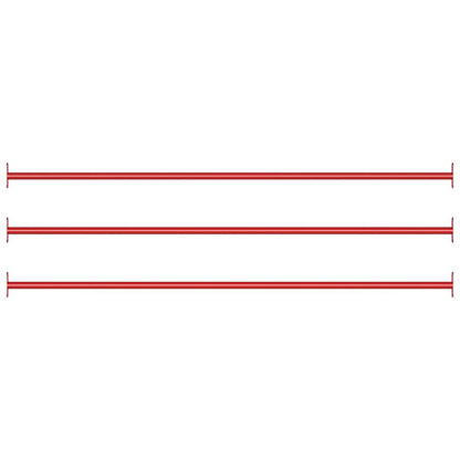 vidaXL Turning Bars 3 pcs 125 cm Steel Red 1