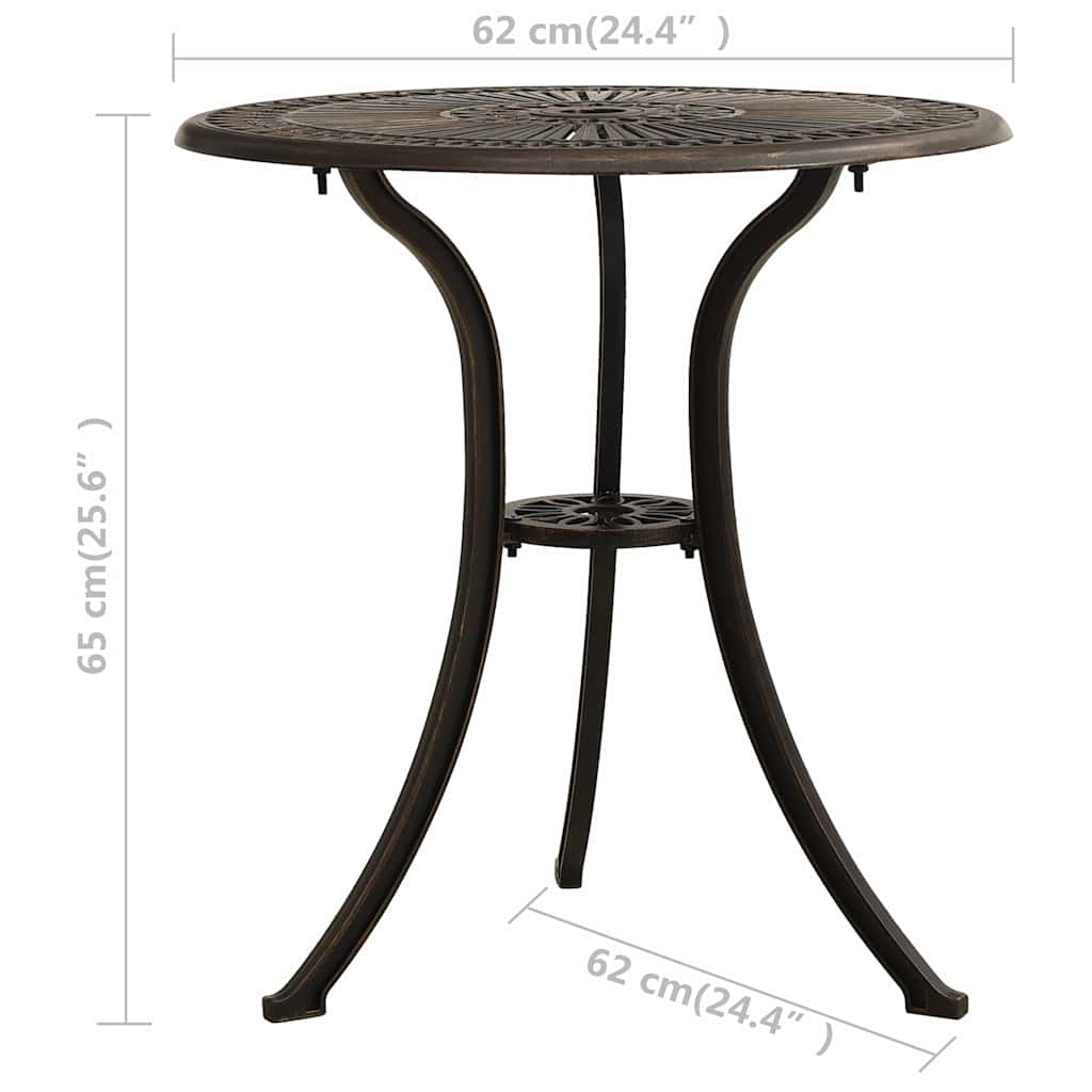 vidaXL Garden Table | Bronze | Cast Aluminium | Medium | Durable 6