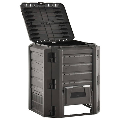 vidaXL Composter | Black | 100% PP | Large | Composter Bin | Square | Modern 2